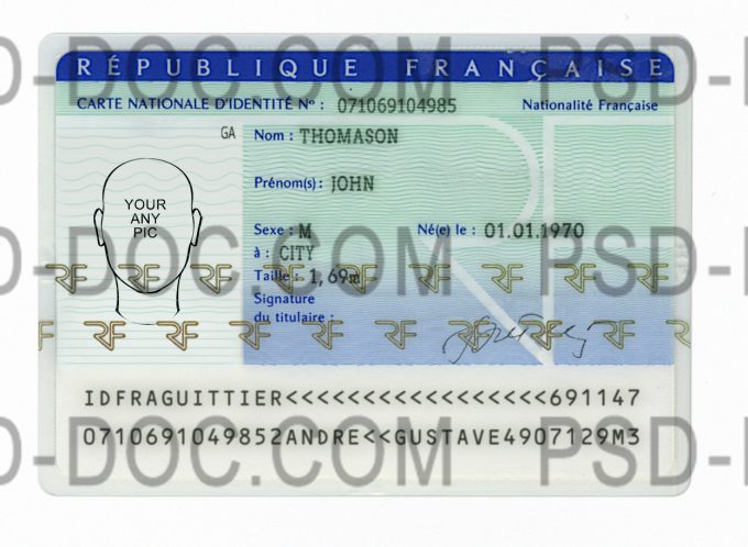 Id Card France Front Back