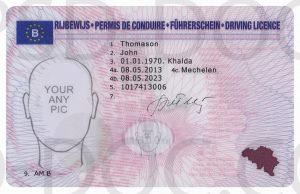 Belgium Driver License Front Back