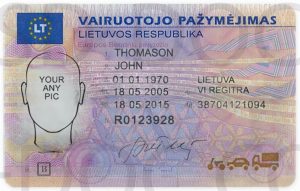 Lithuania Driver License Front Back