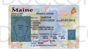 Usa Maine Driver License Front Back