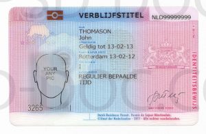 Residence Permit Netherlands Front Side