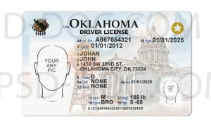 Usa Oklahoma Driver License Front Side