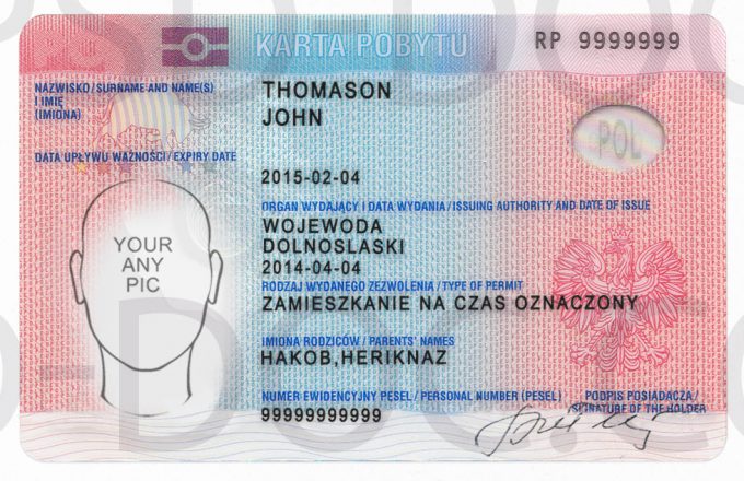 PL card residence permit front2