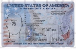 Passport Card Usa Front Side