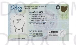 Usa Ohio Driver License Front Back Sides