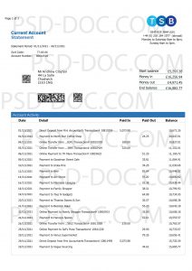 Bank Statement Uk Tsb