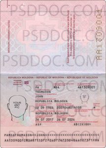 Moldova Passport 2014 Psd