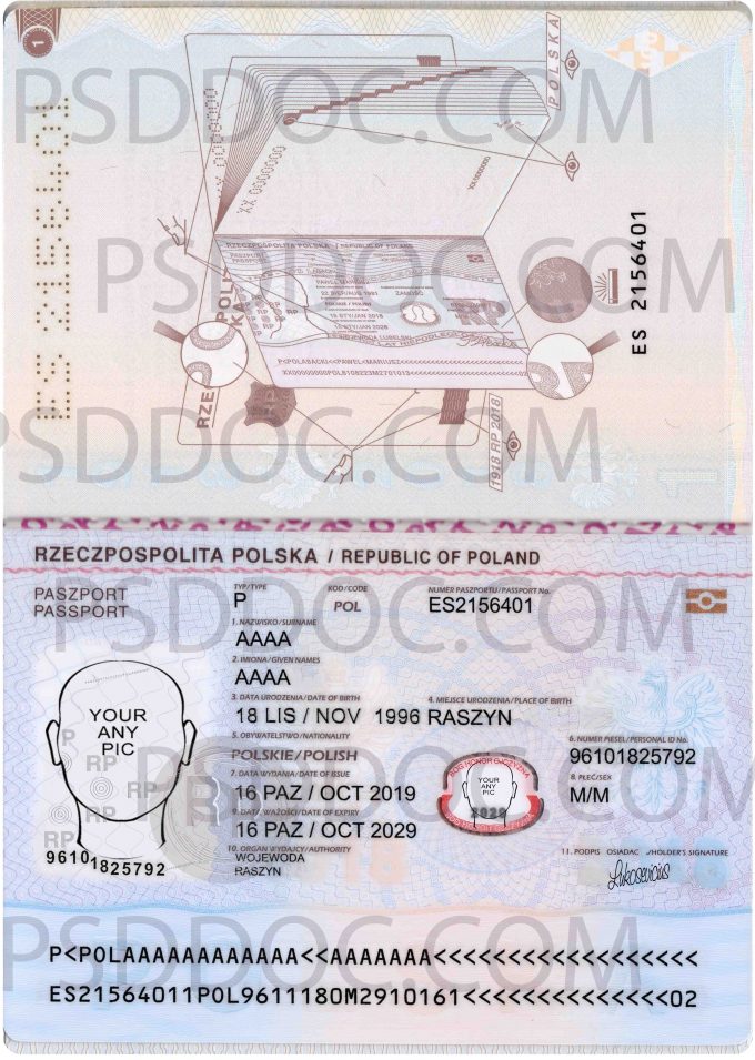 Passport Poland PSD Passport PSD