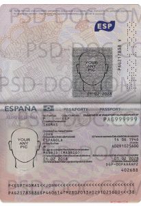 Spanish Passport 2015 Psd