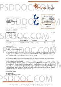 Utility Bill Germany Extra Energie Energy