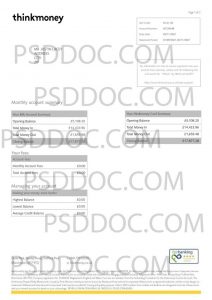 Think Money Bank Account Statement