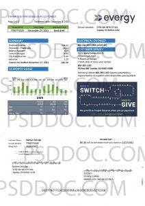 Utility Bill Usa Evergy Electrycity