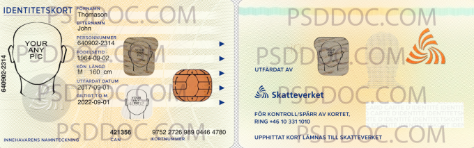 Sweden Id Card Psd Frontback