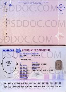 Singapore Passport Psd